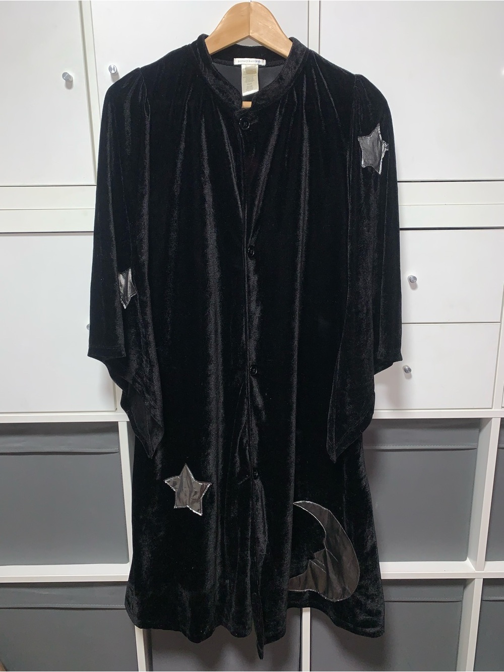 Pottery Barn Kids Black Velvet Moon & Star Kids Costume Robe Wizard Witch 10